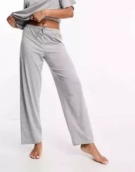 Серые меланжевые хлопковые пижамные брюки Mix & Match ASOS