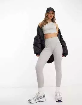Серые меланжевые леггинсы в рубчик ASOS