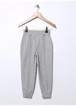 Серые меланжевые спортивные штаны с эластичной резинкой для девочек STAYS GIRL Limon, серый меланж