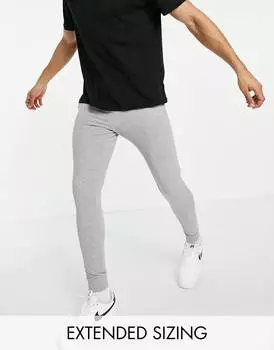 Серые меланжевые супероблегающие джоггеры ASOS DESIGN - GREY