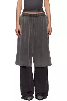 Серые многослойные брюки для отдыха Acne Studios