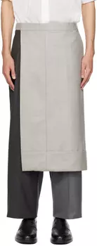 Серые многослойные брюки Thom Browne