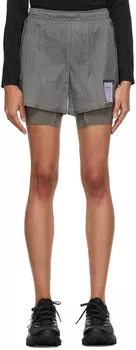 Серые многослойные спортивные шорты Satisfy