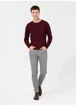 Серые мужские брюки Slim Fit с нормальной талией и нормальными штанинами SIESTA Pierre Cardin, серый