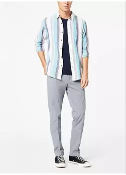 Серые мужские брюки Slim Leg с нормальной талией 36272-0042 Dockers, серый