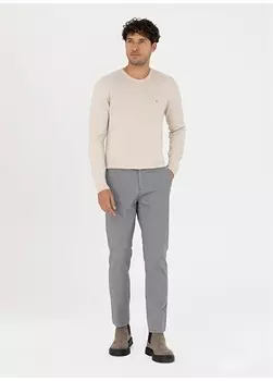 Серые мужские брюки узкого кроя с нормальной талией Pierre Cardin