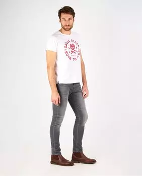 Серые мужские джинсы скинни Skull Rider, серый