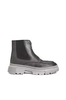 Серые мужские кожаные ботинки Network, серый