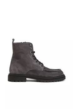 Серые мужские кожаные ботинки Network, серый