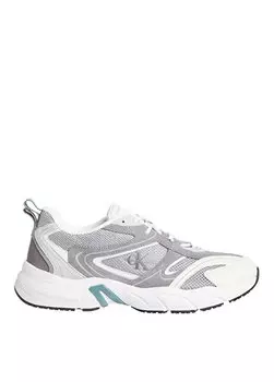 Серые мужские кожаные кроссовки RETRO TENNIS SU-MESH Calvin Klein, серый