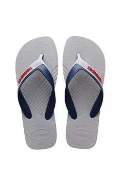 Серые мужские пляжные тапочки с логотипом Havaianas