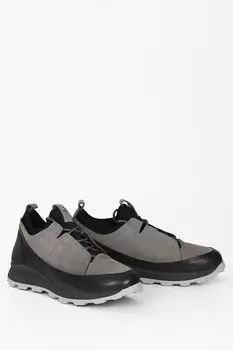 СЕРЫЕ мужские повседневные кроссовки из натуральной кожи на шнуровке 02211 GNDER(R)