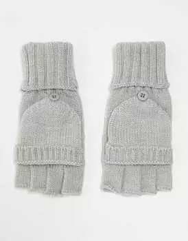 Серые перчатки без пальцев и варежки My Accessories