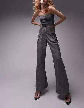 Серые плиссированные брюки Topshop Tailored