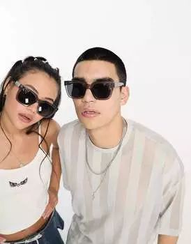 Серые прозрачные квадратные солнцезащитные очки A.Kjaerbede Nancy