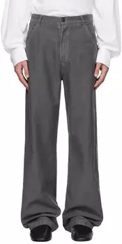 Серые прямые джинсы Dries Van Noten