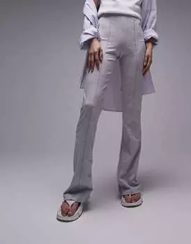 Серые расклешенные брюки премиум-класса Topshop Co-ord с редким швом спереди