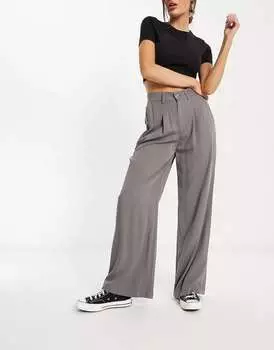 Серые широкие брюки для папы ASOS