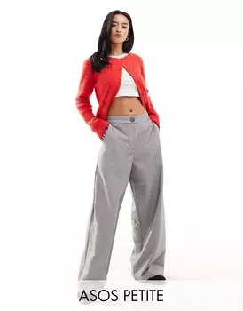 Серые широкие брюки для папы ASOS DESIGN Petite
