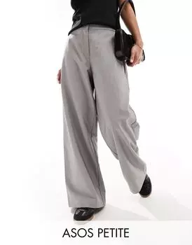 Серые широкие брюки для папы ASOS DESIGN Petite