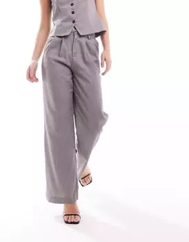 Серые широкие брюки New Look