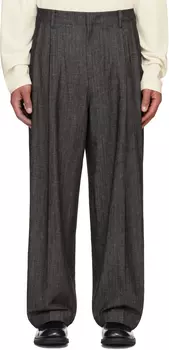 Серые широкие брюки с двумя защипами LE17SEPTEMBRE