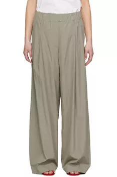 Серые широкие брюки со складками Dries Van Noten
