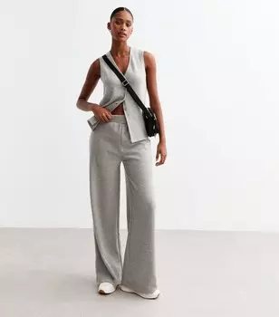 Серые широкие брюки Soft Touch New Look, бледно-серый