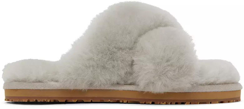 Серые шлепанцы крест-накрест Mou