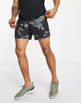 Серые шорты с принтом Nike Running Camo Challenger