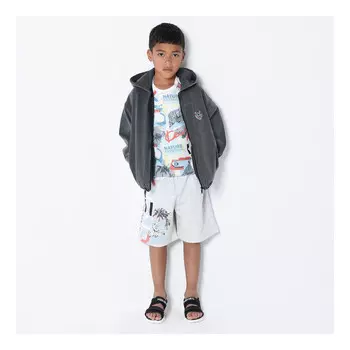 Серые шорты с принтом тигра и логотипа KENZO, серый