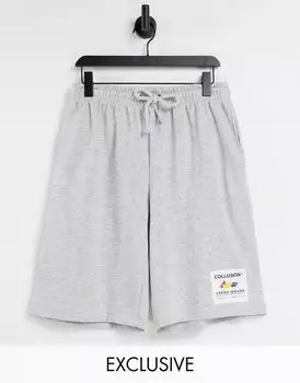 Серые шорты унисекс с нашивкой COLLUSION