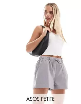 Серые шорты узкого кроя без застежки ASOS DESIGN Petite