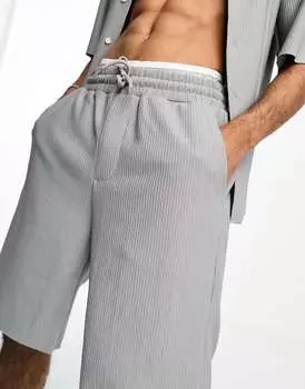 Серые шорты в рубчик в рубчик Only & Sons