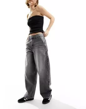 Серые скейтерские джинсы Bershka