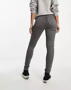Серые скинни с разрезами на коленях ASOS DESIGN