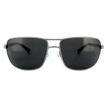 Серые солнцезащитные очки Aviator с рутениевой резиной Emporio Armani, серый