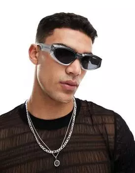 Серые солнцезащитные очки-гонщики в градиентной оправе ASOS DESIGN