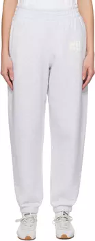 Серые спортивные штаны с логотипом Puff alexanderwang.t, светло-серый