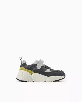 Серые спортивные туфли для мальчика на застежке-липучке Zippy, темно-серый