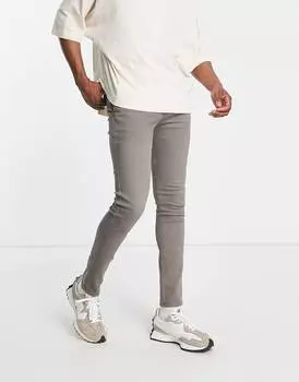 Серые супероблегающие брюки чинос ASOS DESIGN