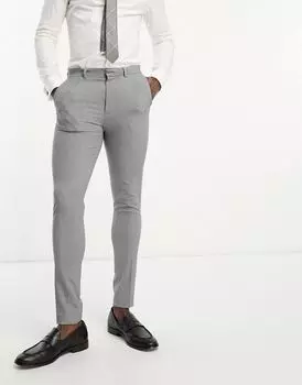Серые суперузкие брюки ASOS DESIGN