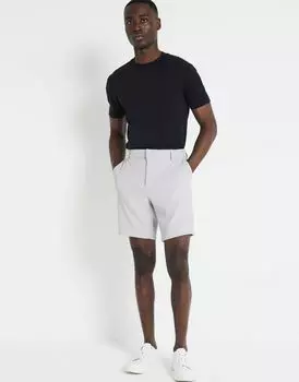 Серые светлые плиссированные шорты River Island Regular fit