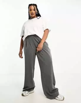 Серые свободные брюки для папы ASOS Curve
