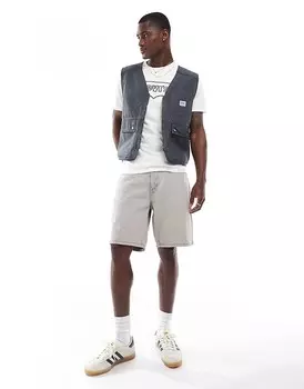 Серые свободные джинсовые шорты Levi's 469