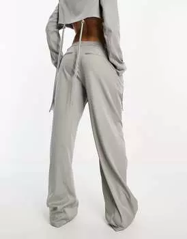 Серые свободные широкие брюки классического кроя Kyo The Brand