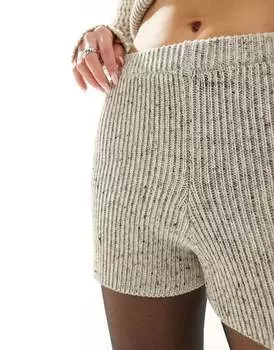 Серые трикотажные шорты в рубчик ASOS DESIGN