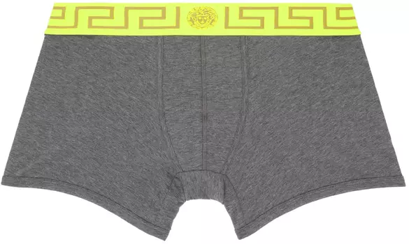 Серые трусы-боксеры с каймой Greca Versace Underwear