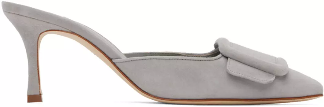 Серые туфли Maysale Manolo Blahnik
