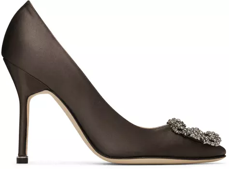 Серые туфли на каблуке хангизи Manolo Blahnik
